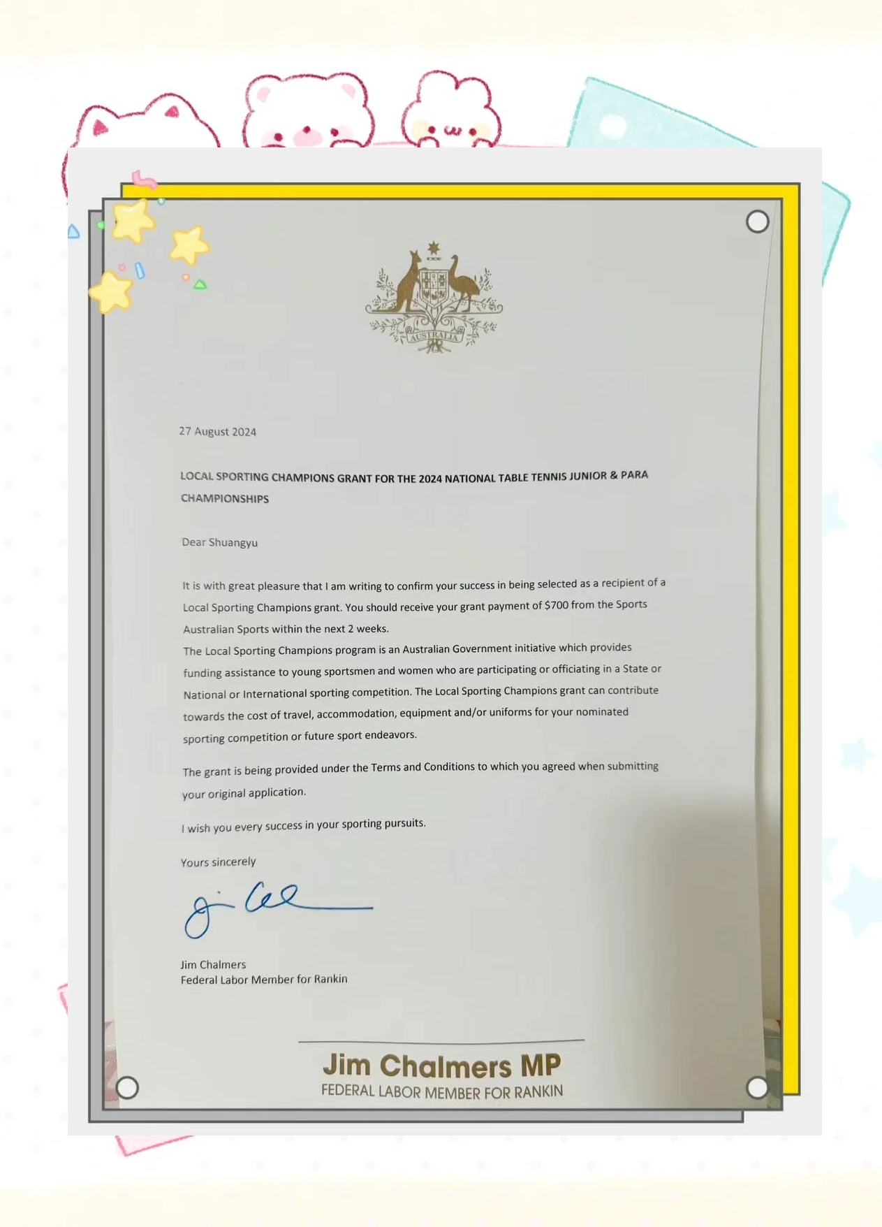 澳洲夺魁摘得前所未有国际赛事冠军 澳洲夺魁摘得前所未有国际赛事冠军